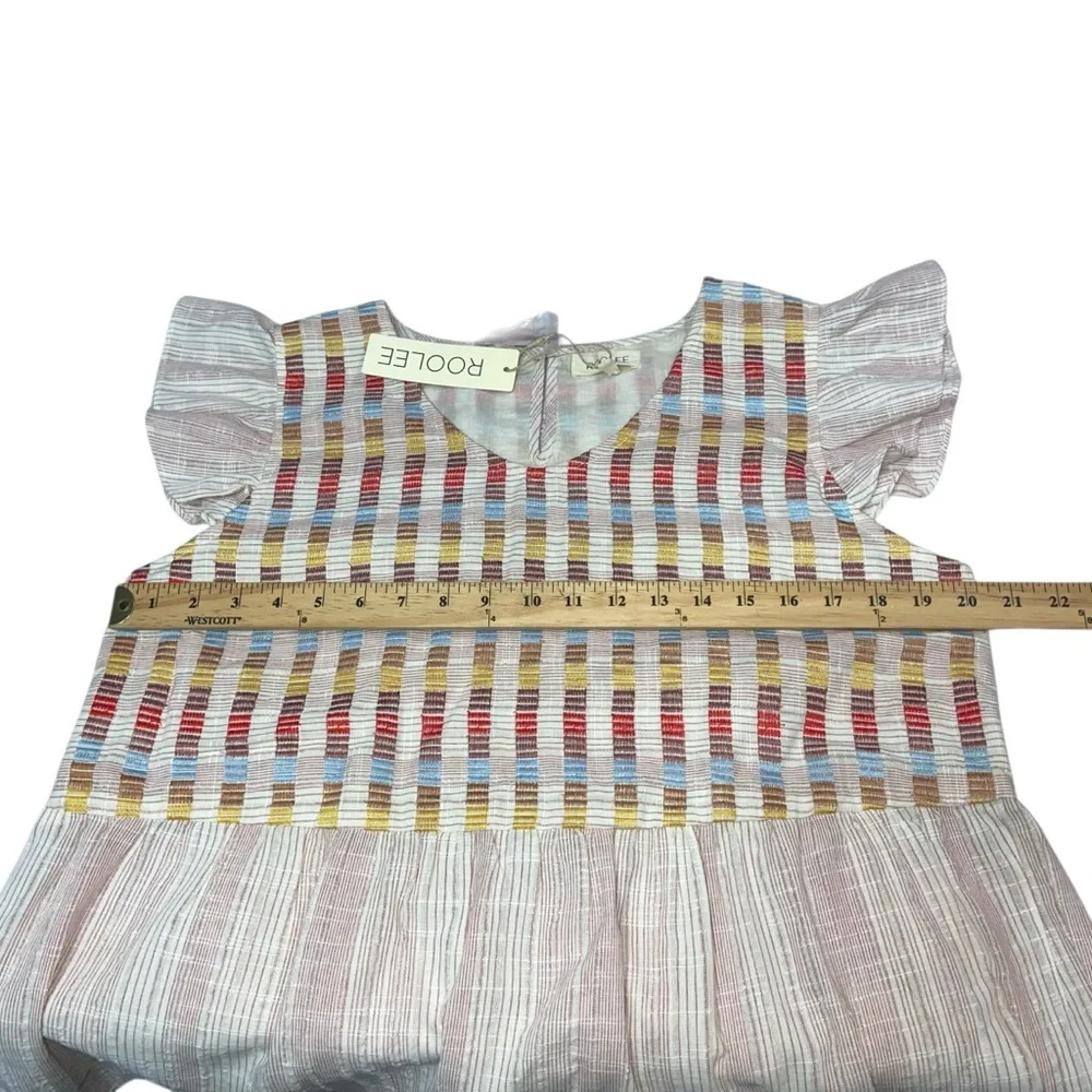 Roolee Linen Blend Multicolor Top Blouse - Women’s Large NWT - Picture 3 of 9